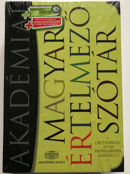 Akadémiai magyar értelmező szótár / Dictionary of the Hungarian Language / Akadémiai kiadó 2011 / Hardcover / Értelmező szótár +Net - Hangosszótár + Szótárnet (9789630588607)