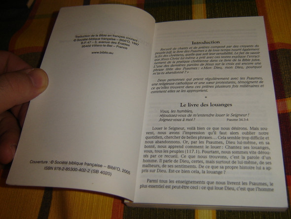 The Book of Psalms in French Language / Prier avec les Psaumes traduction en francais courant