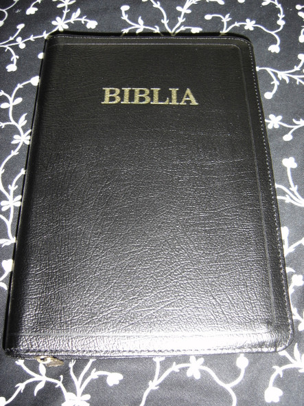 Biblia / Romanian Bible Genuine Black Leather Bound LARGE SIZE, Golden Edges