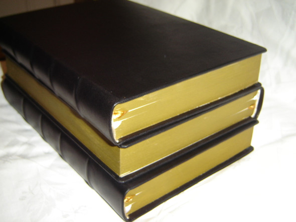 Hungarian Bible in Black Genuine Leather Binding with Golden Edges 