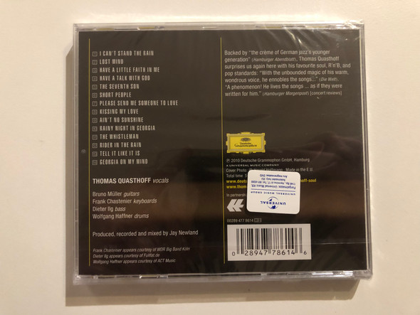 Thomas Quasthoff – Tell It Like It Is / Deutsche Grammophon Audio CD 2010 / 477 8614