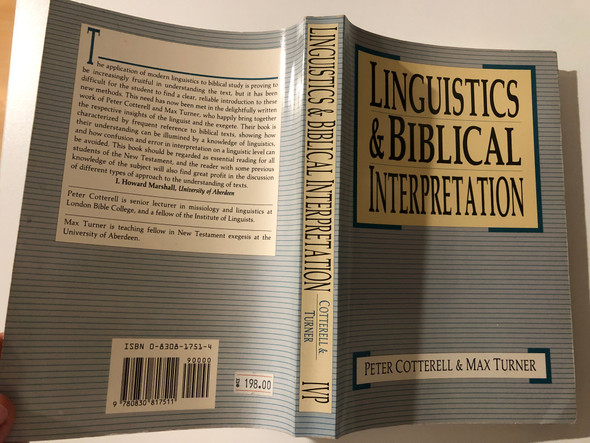 Linguistics and Biblical Interpretation by Peter Cotterell and Max Turner / The Grammar of Words: Lexical Semantics / Analyzing the Different Senses of a Word / Sentences and Sentence Clusters (0830817514)