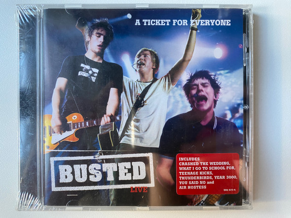 A Ticket For Everyone: Busted Live - Includes: Crashed The Wedding, What I Go To School For, Teenage Kicks, Thunderbirds, Year 3000, You Said No, and Air Hostess / Island Records Audio CD 2004 / 986 877-4