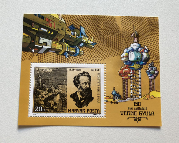 MAGYAR POSTA  150 EVE SZÜLETETT VERNE GYULA (VERNE GYULA WAS BORN 150 YEARS AGO)  LEGIPOSTA  1978 VARGA P.  Stamp (stamphun032)