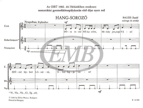  Balázs Árpád Hang-sorozó  sheet music (9790080125861)