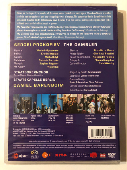 PROKOFIEV - THE GAMBLER / DER SPIELER, LE JOUEUR / unitel classica / major / DVD Video (814337010171)