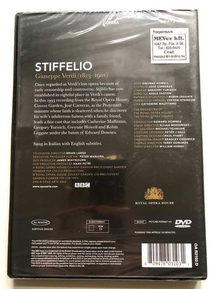 Verdi  Stiffelio. Carreras, Malfitano, Yurisich, Downes  Discovering Verdi's Resurrected Gem Stiffelio at the Royal Opera House (809478031031)