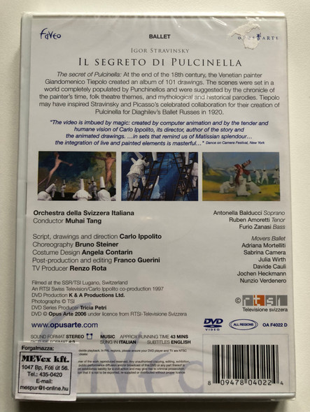 Igor Stravinsky Il Segreto di Pulcinella  Movers Ballet  ORCHESTRA DELLA SVIZZERA ITALIANA  Opus Arte (809478040224)