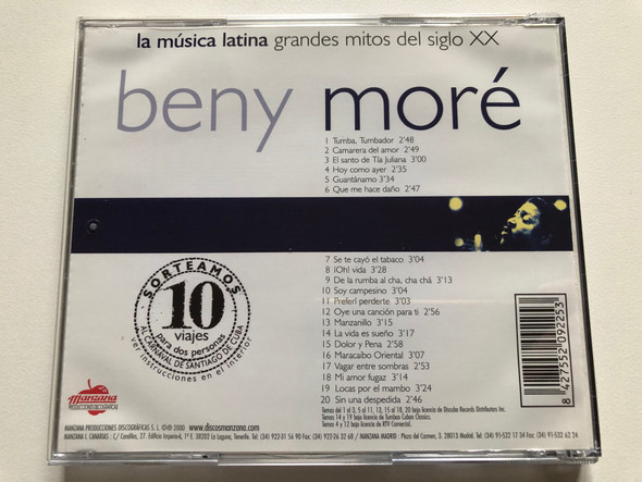 Beny Moré – La Música Latina / La Música Latina. Grandes Mitos Del Siglo XX – 5 / El País Audio CD 2000 / PMEP-5
