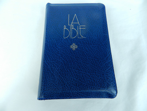 French Protestant Standard Bible - Blue Cover with Golden Edges and Zipper / Bible Francais Courant Glissiere