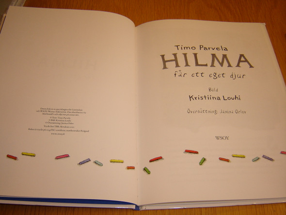 Hilma far ett eget djur - Swedish Language Children's Book / Colored Pages - 2010 Print