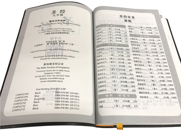Chinese Bible, LARGE PRINT Burgundy PVC, Gold Edges / Chinese Union Version with New Punctuation (CUNP) 