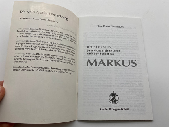  New Geneva Translation - Jesus Christ: His Words and Life According to Mark (2608239021)