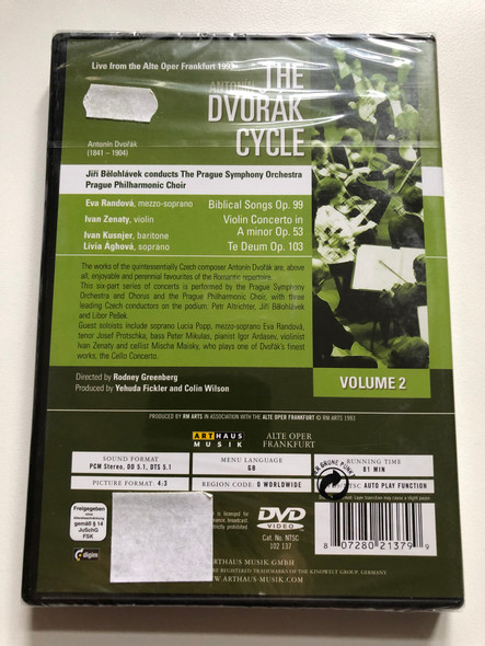 Antonin The Dvořák Cycle: Volume 2 DVD - Jiří Bělohlávek Conducts The Prague Symphony Orchestra (807280213799)