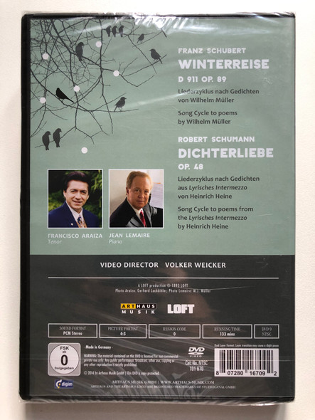 Franz Schubert - Winterreise & Robert Schumann - Dichterliebe DVD (807280167092)