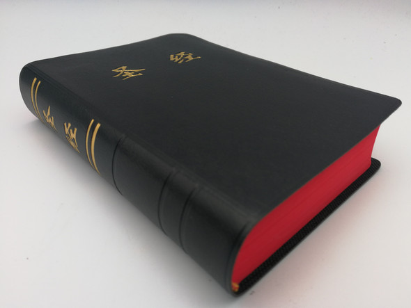 Chinese Bible / Midsize Black Black PVC Covered / CHINESE UNION VERSION / The most popular Bible in Mainland China with Thumb Index / Golden Letters on Cover / Red Edges / CUV Holy Bible