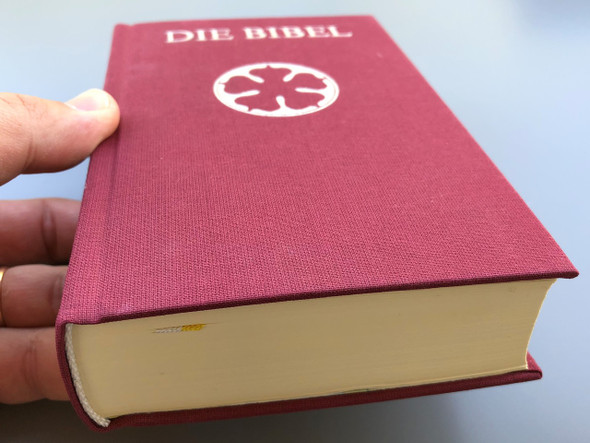 German Luther Bible / Purse Size Burgundy Cover / Die Bibel, nach der Übersetzung Martin Luthers 