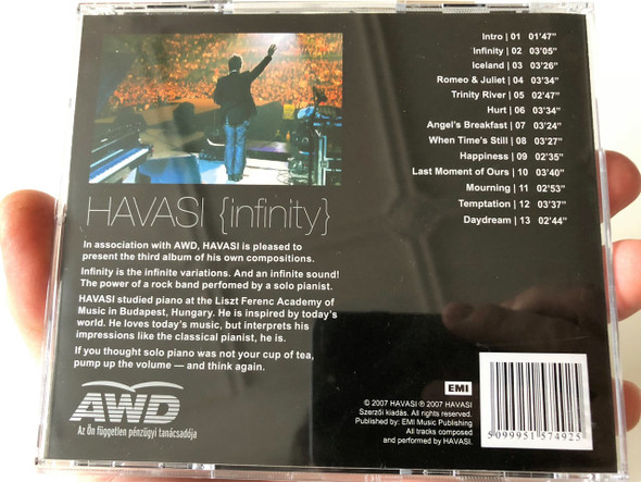 Havasi Balázs -  Infinity CD Compositions for acoustic grand piano / New Age Solo Piano