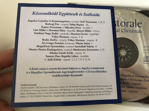 Pastorale Classical Christmas - Bach, Albinoni, Schütz, Esterházy, Franck / AUDIO CD 2000 / Producer: Thaler Tamás