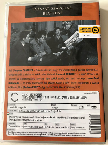 Csalók DVD 1958 Les Tricheurs / Directed by Marcel Carné / Starring: Jean-Paul Belmondo, Jacques Charrier, Laurent Terzieff, Andréa Parisy (5999554700281)