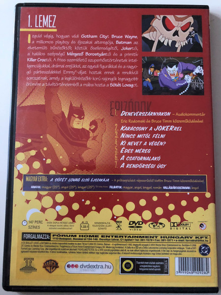 Batman the Animated Series Vol 1. DVD 2006 Batman a rajzfilmsorozat 1. kötet / Directed by, Bruce W. Timm, Eric Radomski / VA: Kevin Conroy, Efrem Zimbalist Jr., Bob Hastings, Robert Costanzo / DC Comics / Disc 1 / Episodes 1-7 (5999048909282)