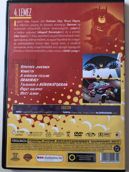 Batman the Animated Series Vol 1. DVD 2006 Batman a rajzfilmsorozat 1. kötet / Directed by, Bruce W. Timm, Eric Radomski / VA: Kevin Conroy, Efrem Zimbalist Jr., Bob Hastings, Robert Costanzo / DC Comics / Disc 4 / Episodes 22-28 (5999048909312)