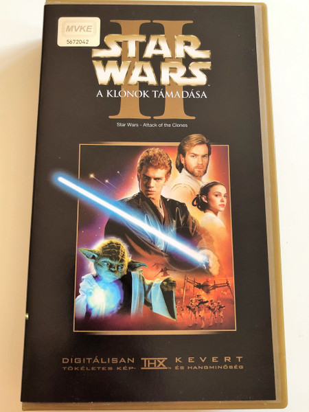 Star Wars Episode II - Attack of the Clones VHS 2002 Star Wars II - A Klónok támadása / Directed by Geroge Lucas / Starring: Ewan McGregor, Natalie Portman, Hayden Christensen, Ian McDiarmid, Samuel L. Jackson (599625605303)