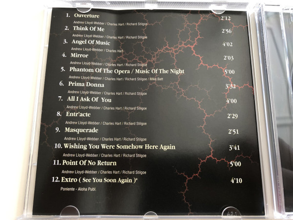 Phantom of the Opera / AUDIO CD 2003 / Austro Mechana / Made in EU / Andrew Lloyd-Webber / Charles Hart / Richard Stilgoe, Mike Batt,  Poniente - Aloha Publ.