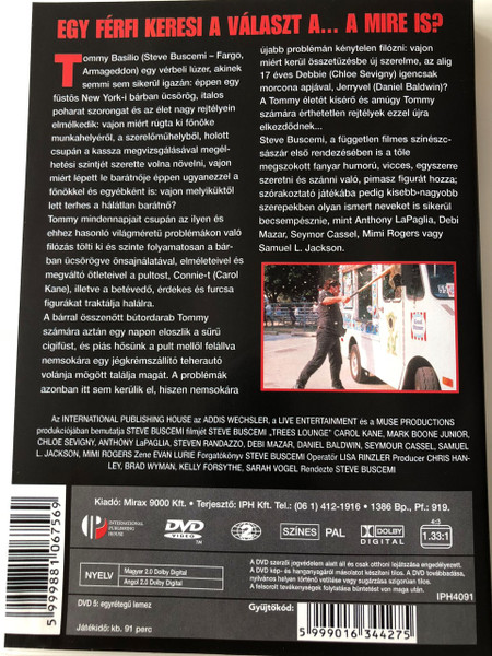 Trees Lounge DVD Bárbajnokok / Directed by Steve Buscemi / Starring: Steve Buscemi, Chloë Sevigny, Mark Boone Junior, Anthony LaPaglia, Elizabeth Bracco, Eszter Balint, Carol Kane, Daniel Baldwin, Mimi Rogers, Debi Mazar, Seymour Cassel, Samuel L. Jackson (5999881067569)