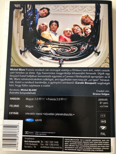 Gross Fatigue (Dead Tired) DVD 1993 Segítség, Csaló! / Directed by Michel Blanc / Starring: Michel Blanc, Carole Bouquet (5998133176332)