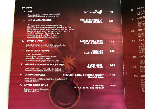 Bomba Hits / AUDIO CD 2000 / Jump & Joy, Scheunenrocker, Notis, Suzy Wong, Tony Sweat...any many more (090204974122)