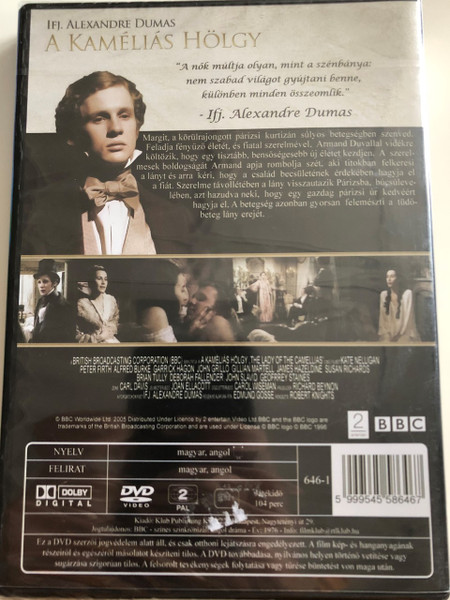 The Lady of the Camellias DVD 1996 A Kaméliás Hölgy / BBC / Directed by Robert Knights / Starring: Kate Nelligan, Garrick Hagon / Alexandre Dumas Jr. (5999545586467)
