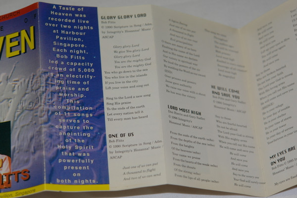 A Taste of Heaven LIVE Praise & Worship with Bob Fitts / Audio Cassette / New Creation Church / Live Recording at Harbour Pavilion 1996 / Executive Producer: Joseph Prince (HeavenBobFittsAC)