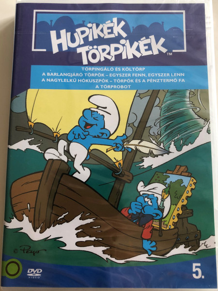 The Smurfs 1990 DVD 5. Hupikék Törpikék / Directed by José Dutillieu, George Gordon / Törpingáló és költörp, A Barlangjáró Törpök, A Nagylelkű hókuszpók, A törprobot / Hanna-Barbera / 6 episodes on disc 