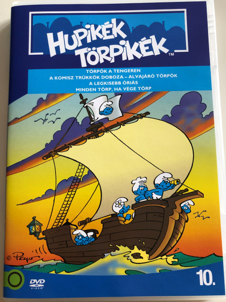 The Smurfs 1990 DVD 10. Hupikék Törpikék / Directed by José Dutillieu, George Gordon / Törpök a tengeren, A komisz trükkök doboza, Alvajáró Törpök, A legkisebb óriás , Minden törp, ha vége törp / Hanna-Barbera / 6 episodes on disc (5996255737318)