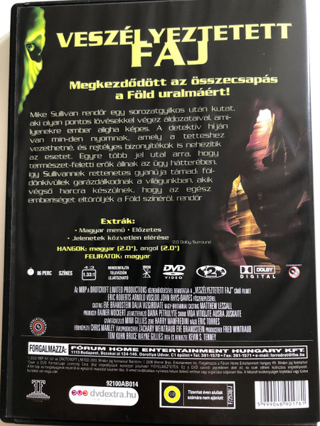 Endangered Species DVD 2003 Veszélyeztetett faj / Directed by Kevin S. Tenney / Starring: Eric Roberts, John Rhys-Davies, James W. Quinn, Sarah Katie Coughlan (5999048901781)