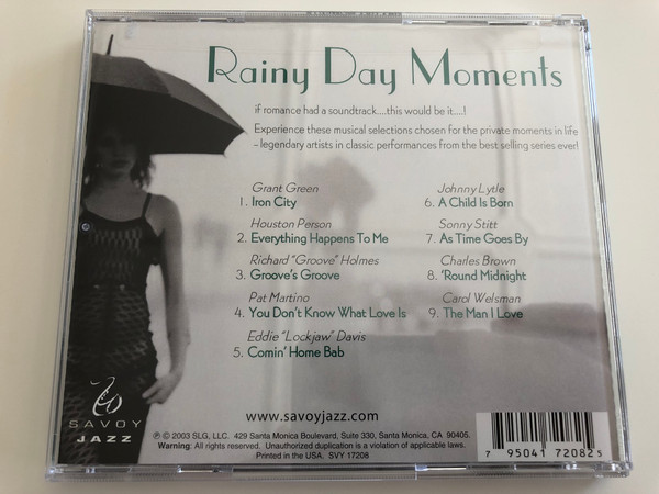 Rainy Day Moments / Savoy Jazz / Audio CD 2003 / If romance had a soundtrack... this would be it! (795041720825)