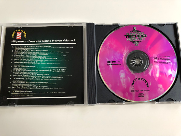 M8 presents European Techno Heaven Vol. 2 / Jumpin' & Pumpin' / DJ Paul Elstak, Scooter, Phonki, Technohead, Scott Brown vs Rab S. / Audio CD 1996 / CD TOT 39