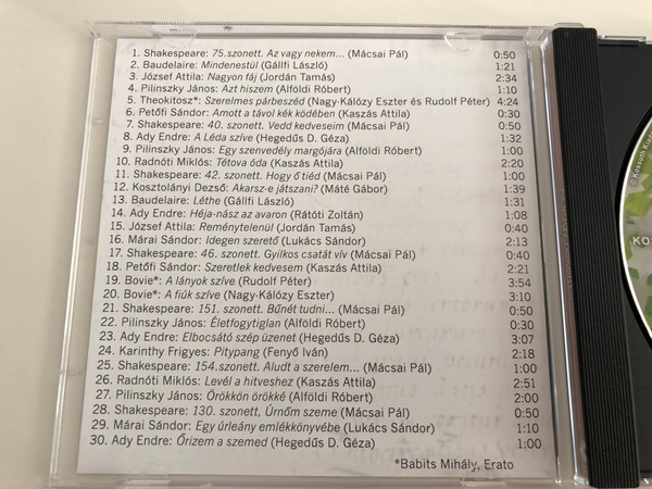 Az vagy nekem ... / Szerelmes versek / Hangzó líra / Hungarian Love Poetry / Audio CD 2013 / Kossuth-Mojzer (9789630977142)