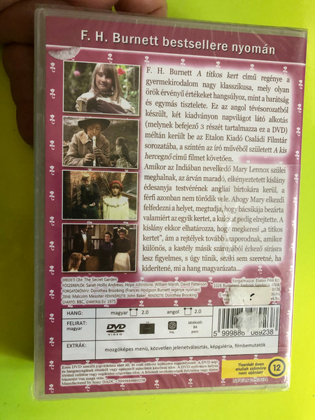 The Secret Garden Part I & II DVD SET 1975 A titkos kert I. és II. rész/ Directed by Dorothea Brooking / Starring: Sarah Hollis Andrews, Hope Johnstone, William Marsh, David Patterson / Based on Frances Hodgson Burnett's Novel (SecretGardenDVD-SET)