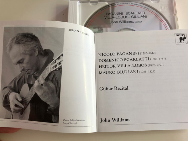 John Williams - Guitar Recital, Paganini, Scarlatti, Giuliani and Villa-Lobos / Essential Classics / Audio CD / SBK 62 425 (5099706242529)