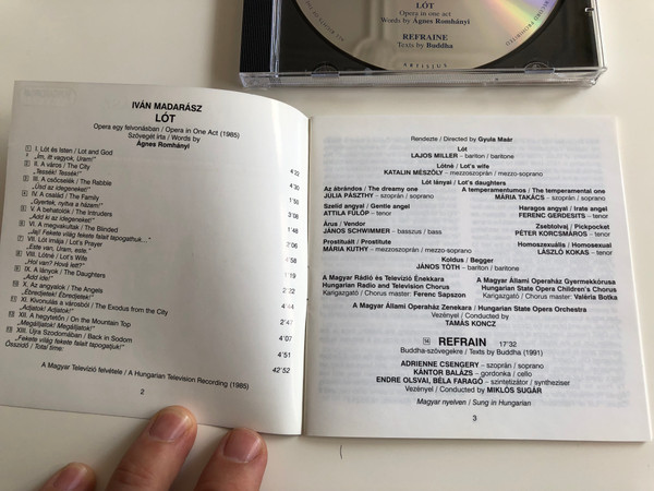 Iván Madarász: Lót / Opera in one act / Refrain - Solo Cantata / Hungaroton Classic HCD 31819 / Audio CD 1998 / Words by Ágnes Romhányi (5991813181923)
