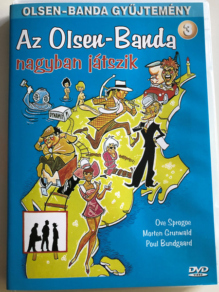 Olsen banden i Jylland 3 DVD 1971 Az Olsen banda nagyban játszik / Directed by Erik Balling / Starring: Ove Sprogøe, Poul Bundgaard, Morten Grunwald, Peter Steen, Jes Holtso / Olsen gang collection 3. (5999883047095)