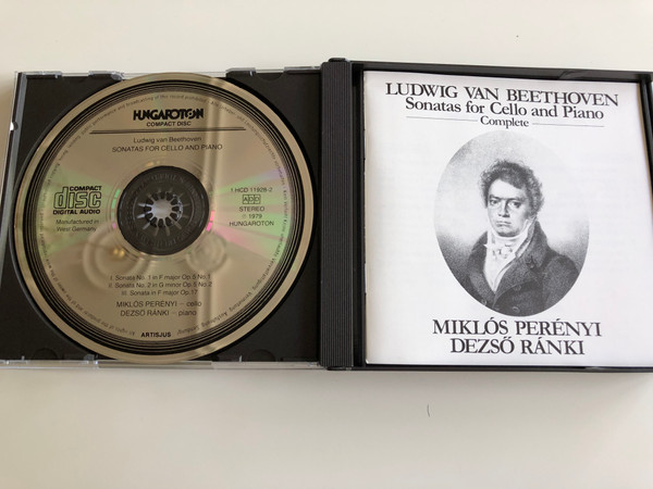 Ludwig van Beethoven - Sonatas for Cello and Piano - Complete / Miklós Perényi cello, Dezső Ránki piano / Hungaroton Audio CD 1979 / HCD 11928-29-2 / 2 CD (HCD11928-29-2)