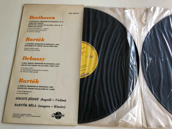 Szigeti József*, Bartók Béla* ‎– Washingtoni Hangversenyének Felvétele, 1940. április 13. / 2x LP, (LPX 11373-74 )