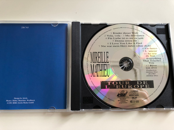 Mireille Mathieu - Neue Schlager aus Europa in 4 Sprachen / Tour De L' Europe / Audio CD 1991 / Ariola BMG 258 743-217 (4007192587438)