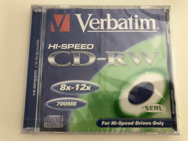 Hi-Speed CD-RW / Verbatim Blank Rewritable CD / 8x-12x - 700 mb / For Hi-Speed Drives Only (023942431473)