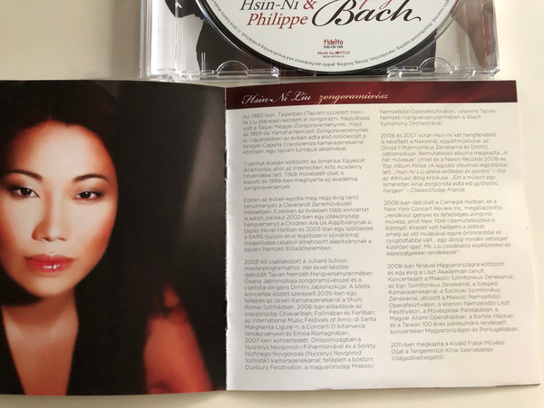 Hsin-Ni & Philippe plays Bach / Audio CD 2014 / Piano Concerto No.1 in D minor, BWV 1052, English Suite No. 2, Piano Concerto No. 5., Cello Suite No. 1 / Fidelio FID CD 109 (5999883909218)
