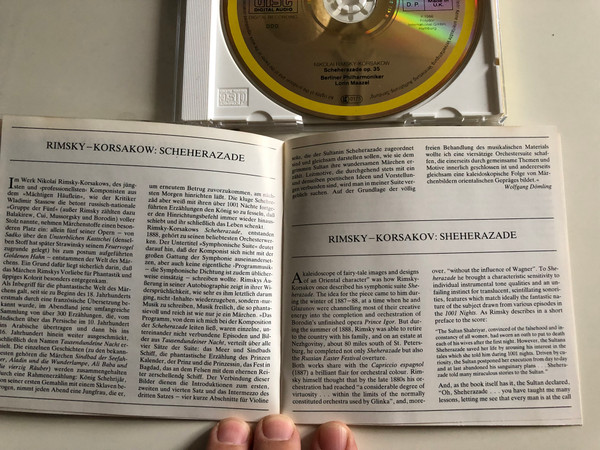 Nikolai Rimsky-Korsakow - Scheherazade op. 35/ Berliner Philharmoniker / Conducted by Lorin Maazel / Solo Violin: Leon Spierer / Audio CD 1986 (028941551221)