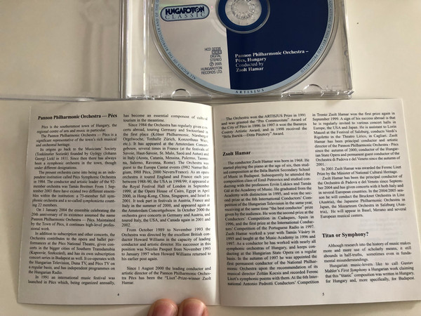 Gustav Mahler - Titan / Weimar version 1893 / Symphonic poem in symphonic form / Pannon Philharmonic Orchestra Pécs, Hungary / Conducted by Zsolt Hamar / Hungaroton Classic Audio CD 2005 / HCD 32338 (5991813233820)
